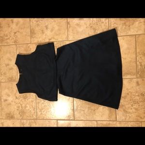 Fashion union dark blue leather mini dress